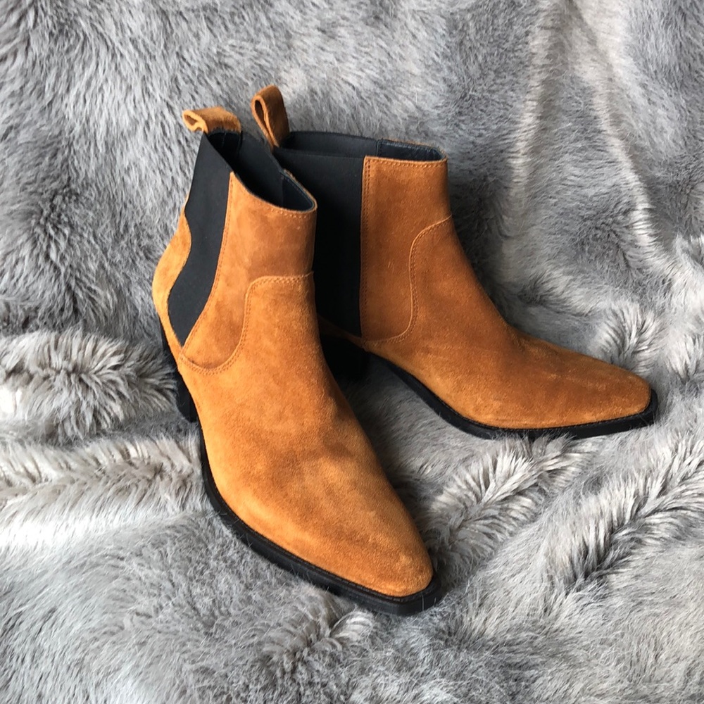 Everlane suede western booties
